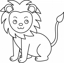 28+ Collection of Cute Lion Clipart Black And White | High quality ...