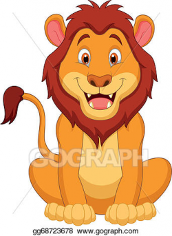 Vector Clipart - Cute lion cartoon . Vector Illustration ...