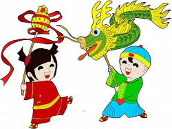 Dragon dance Lion dance Chinese New Year Cartoon - Temple fair ...
