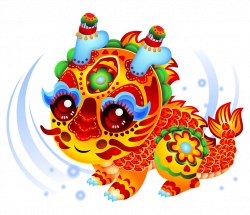 Lion dance Cartoon Chinese New Year Illustration - Chinese New Year ...