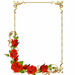 frame png | Frames PNG douradas com rosa vermelhas-Imagens para ...