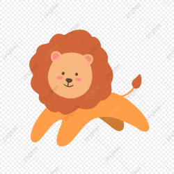 Hand Drawn Cute Running Lion, Hand Drawn, Cartoon, Cute PNG ...