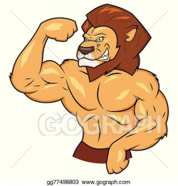 Vector Art - Muscular lion is posing. Clipart Drawing ...