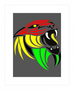 Reggae Music Lion Flag Colors Art Print | Design By Humans ...