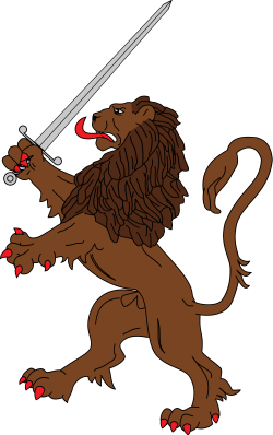 File:Heraldic lion rampant with sword.svg - Wikimedia Commons