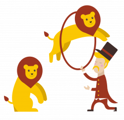 Lion Performance Circus Clip art - Hand-painted circus lion show ...