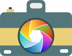 Clipart - Camera Icon With Colorful Shutter