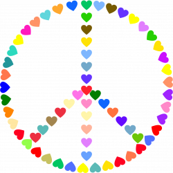 Clipart - Colorful Peace Sign Love
