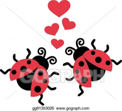 EPS Illustration - Two ladybugs in love. Vector Clipart ...