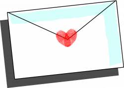 Clipart - love letter with fingerprint heart