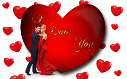 I Love You Loving Couple Red Heart Desktop Hd Wallpaper For Mobile ...