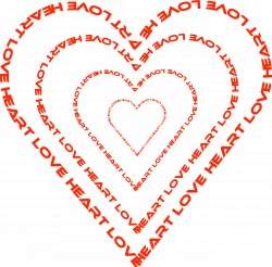 Clipart - A Heart done by words outline