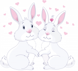 Cute Bunnies in Love PNG Clipart Picture | Love - illustrations ...