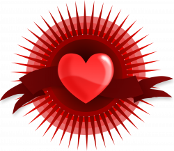 Clipart - Heart with Rays and Banner