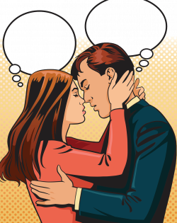 Kiss couple Intimate relationship Illustration - Couple kissing 1473 ...