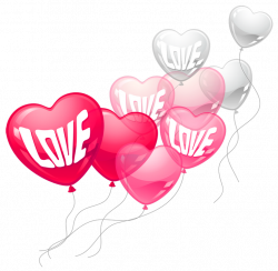 Valentines Day Pink and White Love Heart Baloons PNG Clipart Picture ...