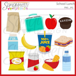School lunch clipart, lunchbox food digital art | Clipart ...