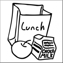 Clip Art: Lunch Bag B&W I abcteach.com | abcteach