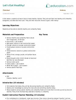 Let's Eat Healthy! | Lesson Plan | Education.com