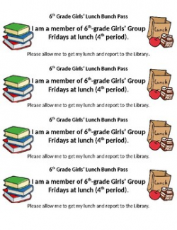 Lunch Pass Bookmark (Editable) by Evonne Hairston | TpT