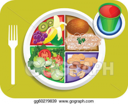 Vector Art - Vegan lunch food my plate. EPS clipart ...