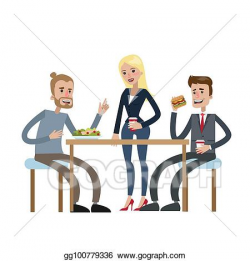 EPS Vector - Lunch at office. Stock Clipart Illustration ...