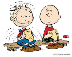 Pig Pen and Charlie Brown having lunch together | Peanuts ...
