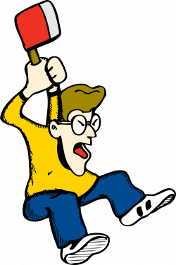 Clipart - angry guy with axe