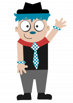 Clipart - Cartoon blue hair guy