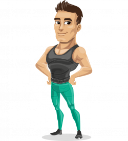 Jim is an athletic male fitness character in sports outfit ...