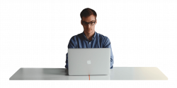 Man Working At the Office on A Laptop transparent PNG - StickPNG