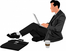Clipart - Man Sitting With Laptop