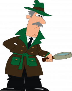 Detective cartoon magnifying glass free image