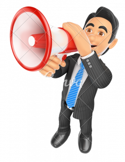 3D Businessman Talking through a Megaphone - Photos by Canva