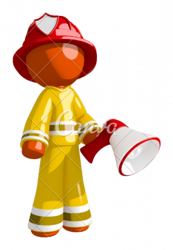 Orange Man Firefighter Posing with Megaphone - Photos by Canva
