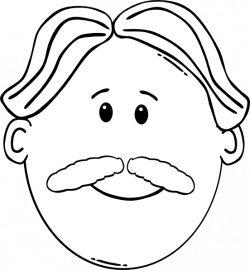 Smiling Man With Mustache Outline Clip Art at Clker.com - vector ...