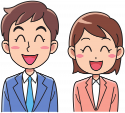 Clipart - Business man and woman - laughing