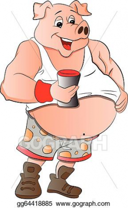 Vector Stock - Overweight half-man half-pig, illustration ...