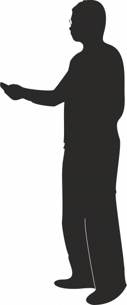 Clipart - Male silhouette presenting or pointing