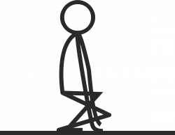 Clipart - Stick figure squatting