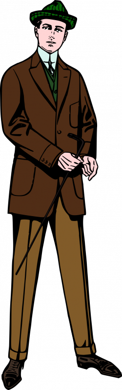 Clipart - Man in brown/green suit