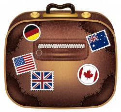 Brown Suitcase with Flags PNG Clipart Picture | Скрапбукинг ...
