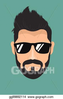 Vector Stock - Bearded man with sunglasses. Clipart ...