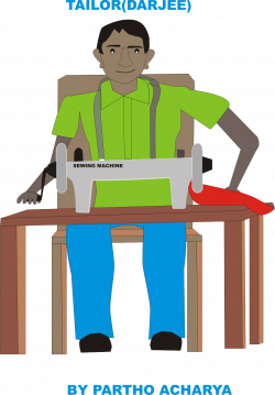 Man clipart tailor - Pencil and in color man clipart tailor