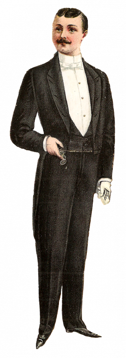 Antique Images: Victorian Men's Fashion Clipart Tuxedo Suit Top Hat ...
