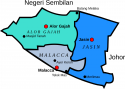 Clipart - Map of Melaka, Malaysia