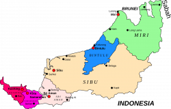 Clipart - Map of Sarawak, Malaysia