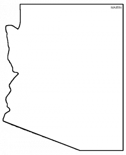 United States Clip Art by Phillip Martin, Map of Arizona