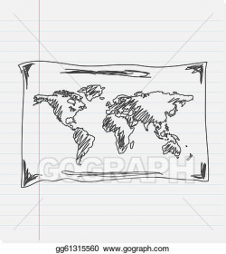 Vector Stock - Hand drawn map of the world. Clipart ...