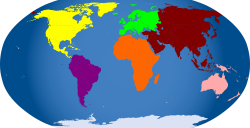 OnlineLabels Clip Art - Continents Colored